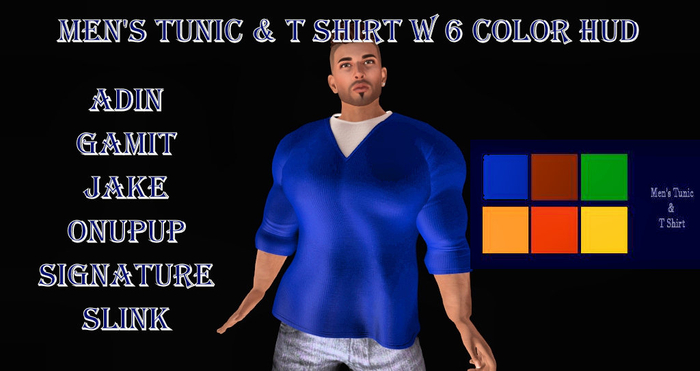 Second Life Marketplace Men s Tunic T Shirt W 6 Color Hud second-life-marketplace-men-s-tunic-t-shirt-w-6-color-hud